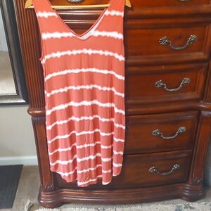 Women's Sleeveless Tie-Dye Top - Papaya Colored